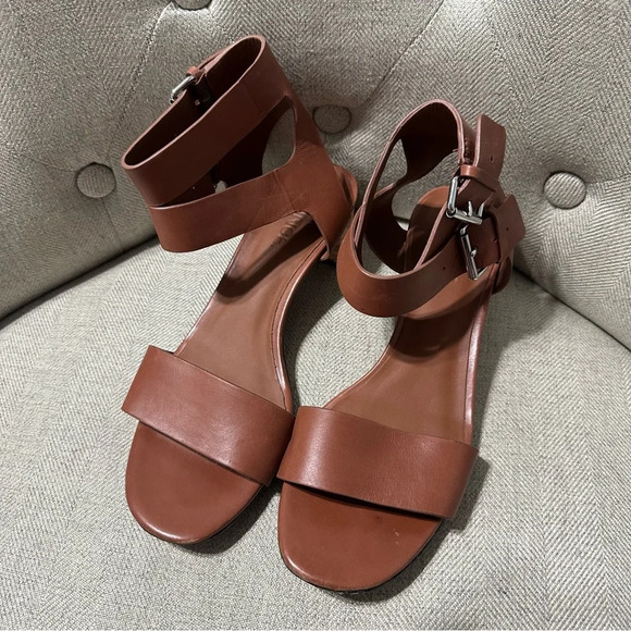 Vince Shoes - VINCE Brown Strap Kitten Heels Size 6.5